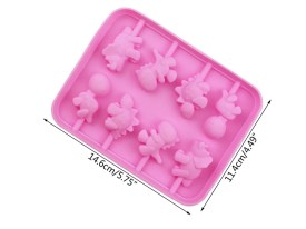 Molde silicona 8 chupetines dinosaurios 